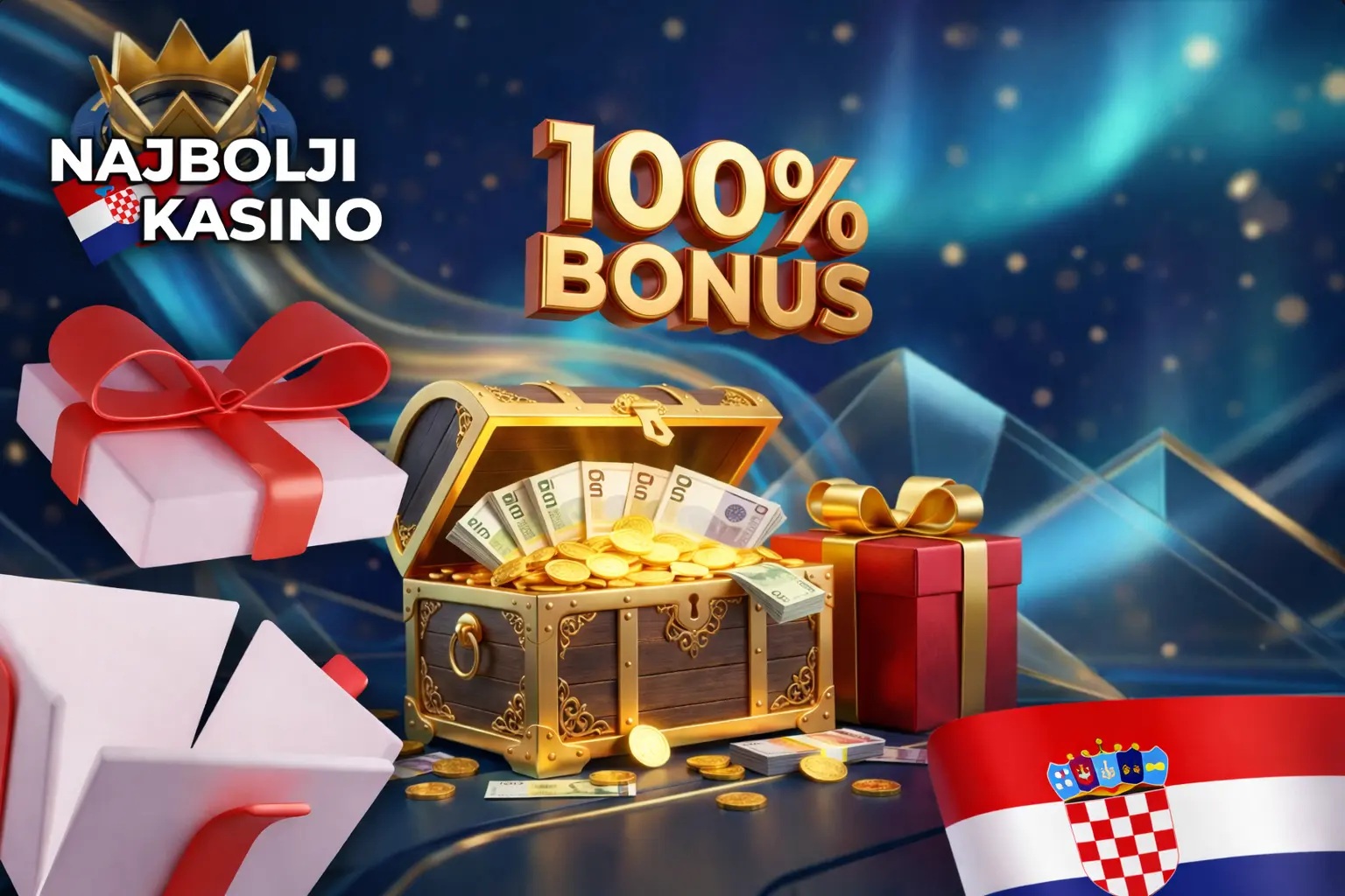 Pregled bonusa dobrodošlice i promocija u preporučenim hrvatskim online kasinima.